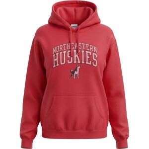 League 91 Northeastern Huskies Mens Red Hoodie Mascot Sweatshirt Medium NEW